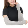 Knee Pads Women Fine Long Knitted Fingerless Gloves Over Elbow Arm Warmers Casual Sleeves Punk Soft Female Goth Accessories
