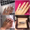 Alyans Çarpıcı Sınırlı Edition Eternity Band Promise Ring Sterling Sier 11pcs Oval Diamond CZ Nişan Yüzükleri Drop Deliv Dhrpz