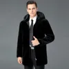 Projektant Haining Noint Fur Płaszcz do męskiej noszenia Flip Flip Fash