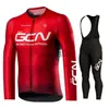 Tute da uomoGCN Red Pro Cycling Jersey Set Abbigliamento lungo SeveMaillot Bicyc Sportswear Uniforme da bici da strada 2024H2421