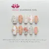 Unhas falsas artesanais de comprimento médio fosco strass imprensa em unhas y2k cobertura completa caixão manicure wearable xs s m l tamanho unhas 240201