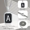 Hänghalsband stilfulla initial för män kvinnor bokstav A-Z geometrisk krage med rostfritt stålkedja 50/55/60/70 cm