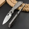 Ny high end smf Tactical Folding Knife D2 Drop Point Stone Wash Blade CNC TC4 Titaniumlegering Handle EDC Pocket Knives Survival Tools