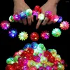 Décoration de fête 50pcs LED anneau lumineux anneaux bosses clignotant gelée jouet lumineux récompenses d'anniversaire oeufs remplissage lueur fournitures