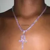 Chokers Iced Out Crystal Ankh Cruz Pingente Colar de Tênis para Mulheres Brilhando Borboleta Strass Clavícula Cadeia Gargantilha 2021 Nova Jewely YQ240201