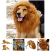 Perruque crinière de Lion avec oreilles pour chien, pour grands vêtements d'halloween, fournitures de Costume pour animaux de compagnie, accessoire mignon de Cosplay pour chat