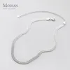 Pendants Modian Fashion 925 Sterling Silver Simple 0.45 CM Thickness Chain Choker Necklace For Women Men Adjsutable Fine Jewelry