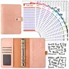 Bindmiddel Budget Planner Notebook Covers Map A6-formaat 6-gaats zakken Plastic rits Geldbesparende envelop