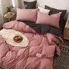 Conjuntos de cama Outono Inverno Duveta Capa Set Dupla Rainha King Size Cinza Quilt Consolador Fronha Microfibra Macia Toda a Temporada