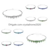 Bangle BN-00068 2023 Bracelets de manchette en cristal de coeur Sier plaqué bijoux pour femmes bracelet délicat livraison directe personnalisée Dhx0E