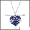 Jolis colliers pendentif mode cristal strass coeur maman maman fille soeur collier cadeaux de famille goutte goutte De Dhikp