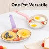 Casseroles 2 trous trou poêle poêle antiadhésive omelette oeuf poêle cuisine outils de cuisson petit déjeuner fabricant ustensiles de cuisine