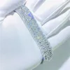 Ma Yin Fang Özel 925 STERLING Gümüş Kolye 4mm Erkek CZ Diamond Buzlu Tenis Zinciri