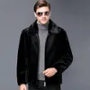 Reto outono e inverno masculino casaco de pele do falso vison inteiro com capuz casual algodão jaqueta roupas 0b9z