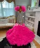 Vestidos de ceremonia de graduación africanos de sirena rosa fucsia para mujer falda con volantes de diamante brillante vestido de noche vestido elegante