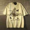 Męskie koszulki amerykański styl uliczny Pure Cotton Spider Butterfly T-shirt dla mężczyzn i kobiet luźne i wszechstronne toph2421