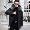 Winter Designer Parker Suit Mens Otter Rabbit Fur Real Detachable Grass Inner Liner Medium Length Style WAH6