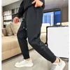 Heren Casual sportbroeken Stapelpen verfraaide jogpants Technische merinowol mannen Oversized Drawstring Belt Trackbroek Man Man Pant broek