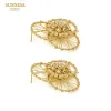 Earrings SUNNESA Geometry Thin Flower Big Clip Earrings Luxury Dubai Jewelry Golden African Irregular Earrings for Women Party Gift