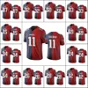 New England''Patriots''Men 11 Julian Edelman 15 N'Keal Harry 12 Tom Brady Personalizado Mulheres Juventude Marinha Vermelho Dois Tons Limited Jersey