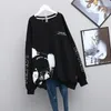 Felpe con cappuccio da donna Kawaii Cartoon Lettera Stampa Oversize Streetwear Felpa femminile Moda coreana Casual Manica lunga Pullover Top da donna