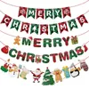 Decorazione per feste Buon Natale Lettera Banner Tirare bandiera Natale Navidad Fiore Ghirlanda di carta Natal Noel Regalo 2024 anni