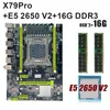 Cartes mères Keyiyou X79Pro Set de carte mère X79 Placa Mae LGA 2011 V1 V2 avec processeur Xeon E5 2650 16GB DDR3 ECC REG RAM Kit