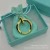 Tiffanyjewelry Altın Kolye Tasarımcısı Kadınlar için Mücevher Mücevherleri T1 Daire Kolye S925 STERLING Silver High Edition Circle Pürüzsüz Yaka Zinciri Moda ve Simpli