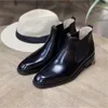 공식적인 신발 이탈리아 부츠 남자를위한 검은 색 브라운 드레스 부츠에 진짜 가죽 남성 발목 슬립