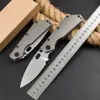 1Pcs 2024 High End SMF Tactical Folding Knife D2 Drop Point Stone Wash Blade CNC TC4 Titanium Alloy Handle EDC Pocket Knives Survival Tools