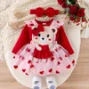 Clothing Sets CitgeeAutumn Christmas Infant Baby Girls Spring Outfits Long Sleeve Romper Heart Suspender Skirt Headband Clothes