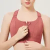 Soutien-gorge de sport à fort impact, fermeture éclair avant, sous-vêtements de Fitness, coussinets une pièce, bretelles réglables, grande taille, Push Up, Yoga