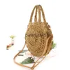 Shoulder Bags Round flower straw bag soulder kniing leisure female Woman beac vacation Woven CrossbodyH2421