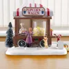 Decorative Figurines LED Lighted Houses Multicolored Christmas Vacation Village With Music Popcorn House