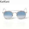 KatKani Fashion Casual Double Beam Circular Metal Herren-Sonnenbrille mit optischer Sehstärke 3647 240119