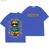 T-shirt da uomo T-shirt da uomo estiva 100% cotone Anime Cartoon Bear Stampa T-shirt da uomo a maniche corte Coreano Abbigliamento da strada Casual Top da donna Q240201