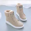 Boots Plush Ankle Boots For Women PU Leather Faux Fur Martin Boots Thick Warm Female Velvet Footwear Casual Sport Shoes For Winter