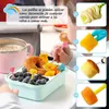 Forks Mini Animal Cartoon Food Selected Children's Snack Cake Dessert Fruit Fork Muffin Cup Square Shape Silicone Lunch Box Dispenser