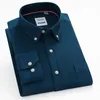 Chemises décontractées pour hommes Coton Hommes Solid Business Chemise à carreaux à manches longues Homme rayé boutonné Loisirs Coupe régulière avec poche