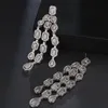 SUGO – boucles d'oreilles à pampilles en Zircon, tendance d'été, luxueuses et exagérées, pour robe de mariée, accessoires bijoux, 240131