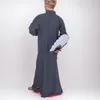 Vêtements ethniques Mode musulmane Moyen-Orient Traditionnel Hommes Manches longues Arabe Stand Cou Islamique Solide Couleur Kaftan Jubba Thobe Abaya