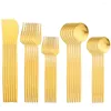 مجموعات أدوات Flatware 30pcs مجموعة أدوات المائدة الذهبية