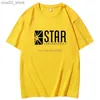 Męskie koszulki Summer Męskie T-shirt z krótkim rękawem Flash Star Labor Labs HARAJUKU Graphic T koszule bawełniane wierzchołki TEES TOPS MENS Odzież Q240201