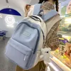 Skolväskor Kvinnors ryggsäck Högkvalitativ kvinna Multi-Pocket Casual Woman Travel Bag School Bag For Teenage Girl Book Knapsac