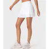 Veckade Lu-383 kjolar yoga kläder tennis golfsportshorts med inre fick kvinnors leggings snabba torra andningsbara byxor som kör övning 62