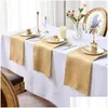 Table Napkin 50Pc Satin Soft Handkerchief Tea Towels Wedding Banquet Square Napkins Ring Dinner Party Decor 30X30Cm Drop Delivery Dh6Ur