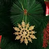 Decorazioni natalizie 12 pezzi 75 cm fiocco di neve in polvere d'oro per Natale affascinante albero bianco decorazioni per feste ornamenti per la casa