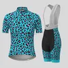 Men's Tracksuits 2023 Summer New opard Print Womens Cycling Kit Breathab Quick Dry Fa Jersey Set Short Seves SeH2421