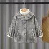 Jackets Toddler Autumn And Winter Girls Lapel Long Sleeve Checkered Buttoned Coat With Pockets Daily School Temperament