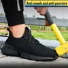Zapatillas de rodillo botas de trabajo zapatos de seguridad transpirables para hombres livianos de verano anti-shinging sandals protectores de malla de malla solaza Q240201
